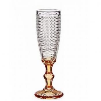 Set de Copas Cava con Diseño Puntos Ámbar – 6 unidades