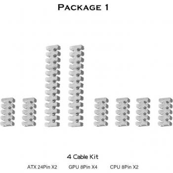 PSU Cable Organizer Clip - 24Pin, 8Pin, 6Pin, Silver Jacketed Wire