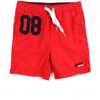 Superdry Männer Badeshorts Premium Water Polo Short Hyper Rot – L