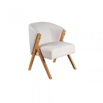 Fauteuil Bouclette Beige – Élégance Douce