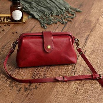 2022 handgemachte Damen Tasche aus Leder im Retro-Look