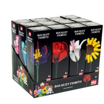 Flower Building Blocks Set - Mattoncini da costruzione a forma di fiori, modelli assortiti