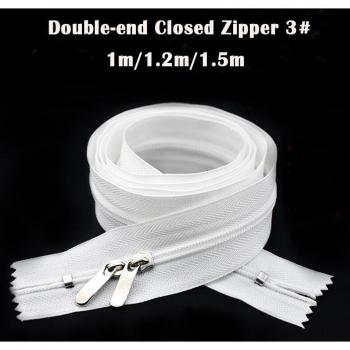 2pcs Household #3 White Quilt Zipper with Double Sliders