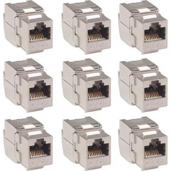 12 Pcs RJ45 Keystone Jack Cat7 Cat6A Shielded Zinc Alloy Module 10GB Network