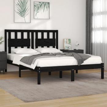 Cornice letto vitaXL massiccio di noce nera 135x190 cm