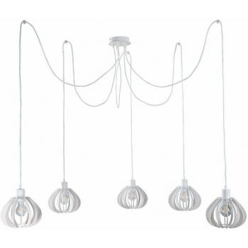 Nicoleta White Cluster Pendant Ceiling Light 5x E27