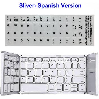 Wireless Rechargeable Foldable Keyboard with Touchpad for iOS, Android, Windows, iPad, and Tablet