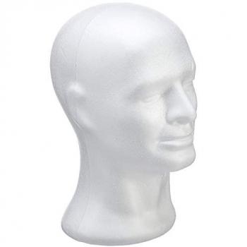 Rayher Styroporform weiß Kopf männlich 30,5 cm