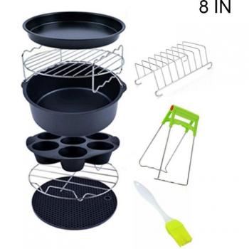 Air Fryer 9-Piece Accessory Set - Pizza Tray, Grill, Toast Rack