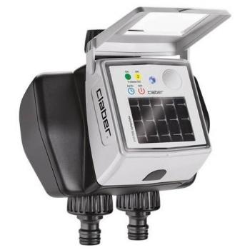 Programmateur d'arrosage automatique à deux voies myAquaSolar avec Bluetooth et panneau photovoltaïque