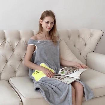 Thickened Coral Fleece Bathrobe for Women