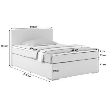 Postel Boxspring Nero Pl: 140/200cm, Hnědá