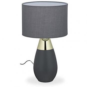 Relaxdays Tischlampe, moderne Nachttischlampe, HxD: 49 x 28 cm