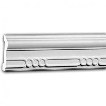Cornice decorativa profondo 2 metri, design neoimpero e finitura bianca