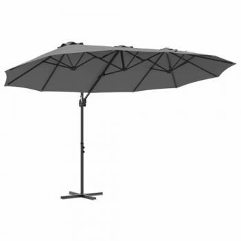 Sombrilla de jardín tipo cantilever antracita 372 x 198 x 253 cm