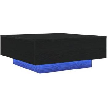 VidaXL Moderner Couchtisch mit LED Schwarz 80x80 cm
