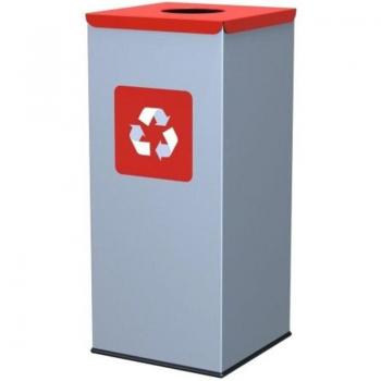 Contenitore Rifiuti Metallici 60L Rosso