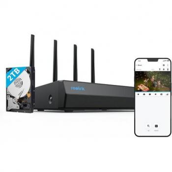 NVR Reolink Dual‑Band Wi‑Fi 6 12 Canaux, Enregistrement continu, 2 To HDD