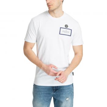 Philipp Plein Mens White Medium Logo Embroidered T-Shirt