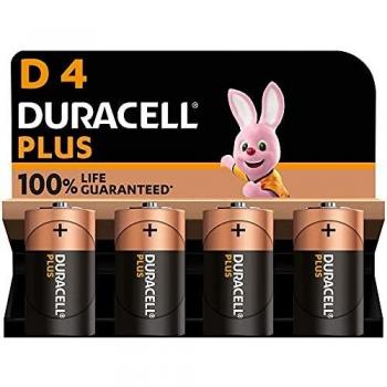 Duracell Plus D Alkaline Batteries (Pack of 4) MN1300B4PLUS