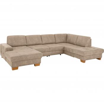 Puccini U-Form Wohnlandschaft, Luxus-Microfaser, beige
