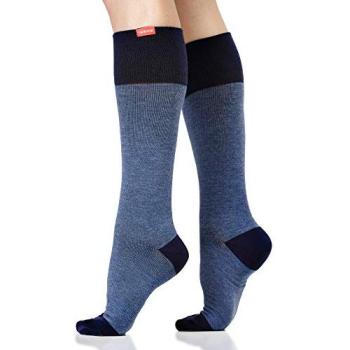 VIM&VIGR Men's 1-Pack Cotton Graduated Compression Socks – 15-20 mmHg, Navy, M/L