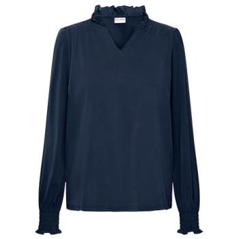 Pulz Women’s V‑Shape Blouse with Jeans Lippa Detail