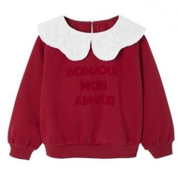 Sweat Fille Message Flock Rouge