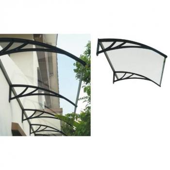 Pensilina Tettoia Copriporta in metacrilato con supporto in resina nera 100x120 cm
