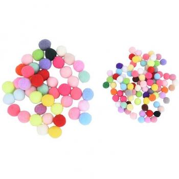 100Pcs Round Felt Balls - 10/20mm Soft Pom Poms