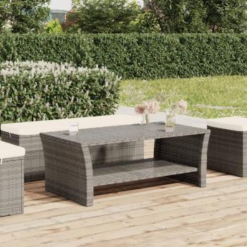 Mesa de Centro Cinza 100x50x40 cm em Vime PE