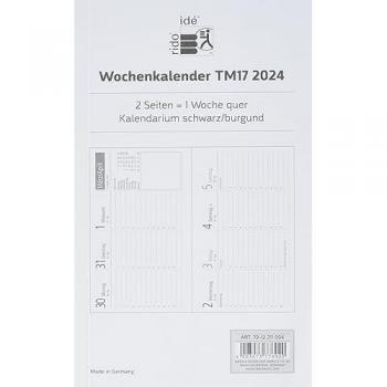 RIDO Taschenkalender 2024 Ersatzkalendarium TM 17 70-12211004