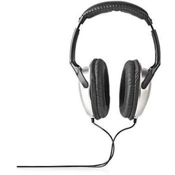 Nedis HPWD1200BK Auriculares supraaurales con cable de 2 m (plateado/negro)