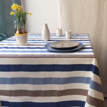 Fleur de Soleil Nappe enduite ovale 160 x 240 cm bleu