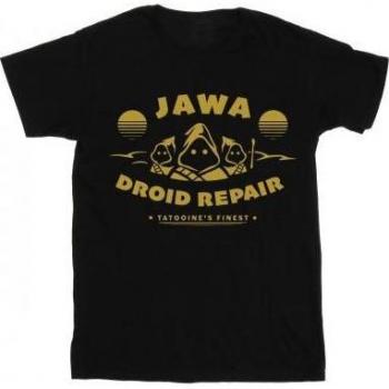 T-shirt Star Wars Donna Cotone Boyfriend con Stampa Jawa Droid Repair