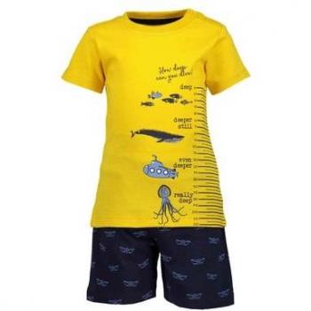 Lot Duo T‑shirt & Short « Blue Seven » – Bleu/Jaune