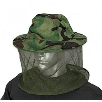 Gorro con mosquitera verde camuflaje para caza y pesca