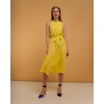 Vestido Niza Midi Halter con Estampa de Lunares
