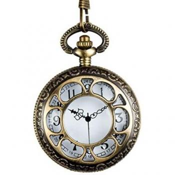 Reloj de bolsillo Steampunk con cadena - Estilo antiguo - Diámetro 4,5 cm