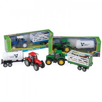 Trattore con Rimorchio in Miniatura, Die Cast, Multicolore