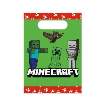 Minecraft Themed Paper Party Bags - Set of 4 Green