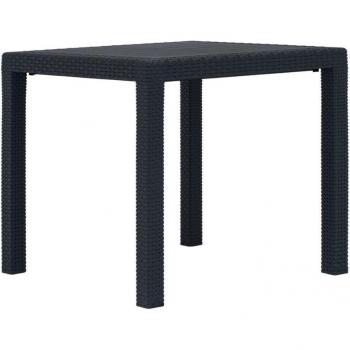 TORANA Mesa Jardín Plástico Ratán Antracita 79x79x72 cm