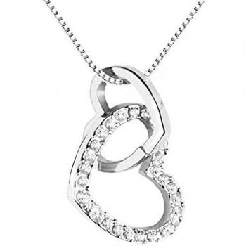 Collana da Donna con Ciondolo a Cuori QUADIVA C! in Oro Bianco