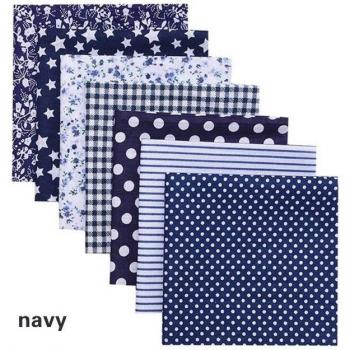 7pcs Printed Cotton Cloth Set - 25x25cm Sewing Accessories