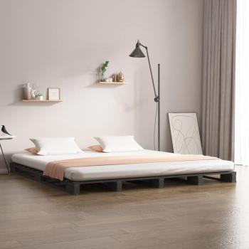 VidaXL Pallet Bed Grey Small Double Solid Wood