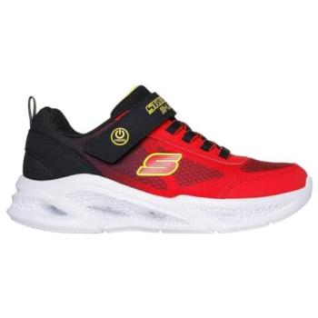 Skechers Meteor-Lights Crénelé Rouge Noir Garçon 30