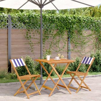 3 Piece Bistro Set Blue and White