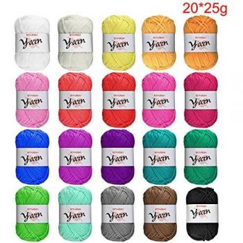 BCMRUN 20 Pack Acrylic Yarn Bonbons for Knitting & Crochet