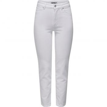 Jeans de mujer Only Emily de tiro alto y stretch, modelo Cro790, color blanco