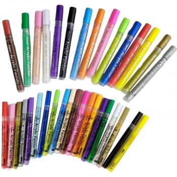 35 Acrylfarbe Stifte Set mit 3,0mm und 0,7mm für kreative Malerei auf Holz, Keramik und Steinen